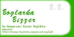 boglarka bizzer business card