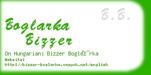 boglarka bizzer business card